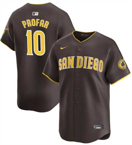 Men's San Diego Padres #10 Jurickson Profar Brown 2024 Away Limited Baseball Stitched Jersey Dzhi,We sell and wholesale Men's San Diego Padres #10 Jurickson Profar Brown 2024 Away Limited Baseball Stitched Jersey Dzhi on line form chian!